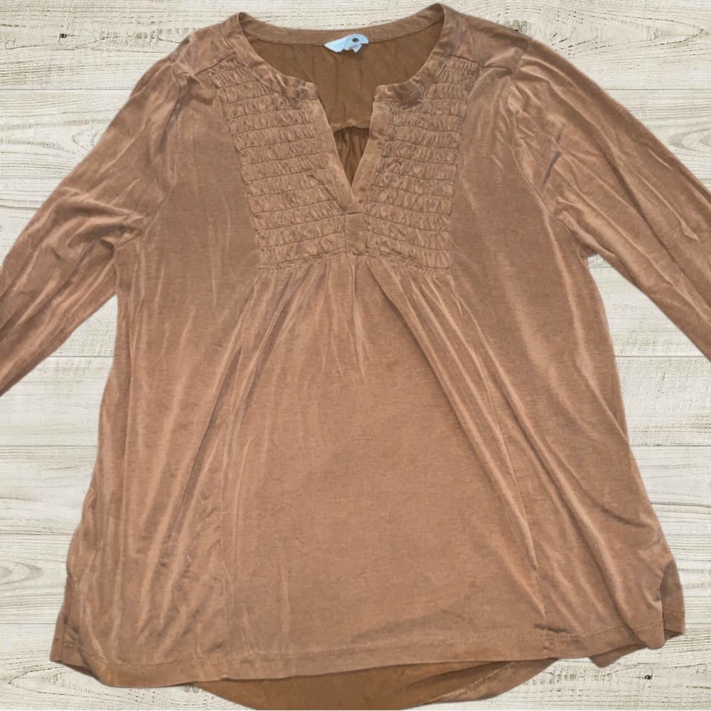 Women's Tan Long Sleeve Top